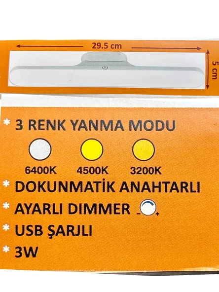 (10 Adet) Osaka 3W Şarjlı Masa Lambası - Resim 5