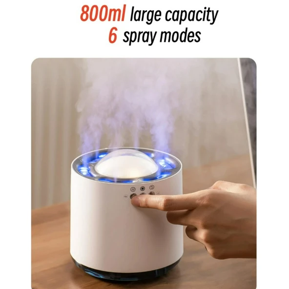 Ozmik Dinamik hava nemlendirici 800ml 6spray mod RGB LED Aydınlatma Nemlendirici Difüzör Makinesi - 5