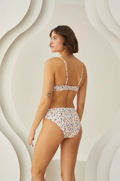 Bicomi Puantiyeli Şık Desenli Kaplı Bikini Takımı - Resim 2