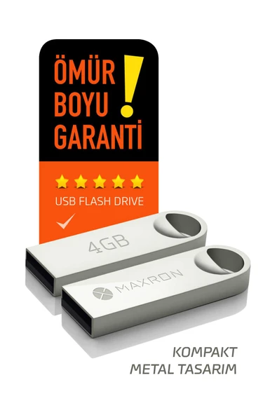 4 GB Flash Bellek Metal Gövde Ömür Boyu Garantili Güvenli Usb Bellek Data Traveler