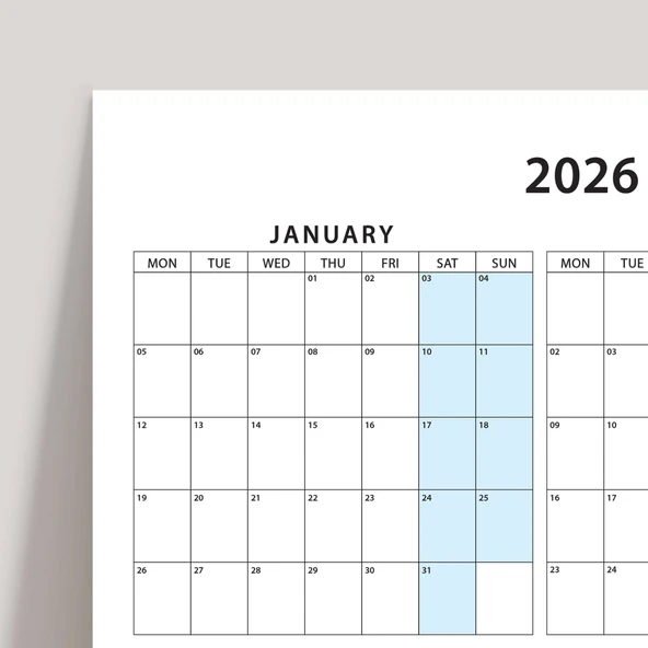 2026 Yıllık Planlayıcı Duvar Takvimi, Aylık Planlayıcı Takvim, Pastel Gökkuşağı Renkler - Resim 3