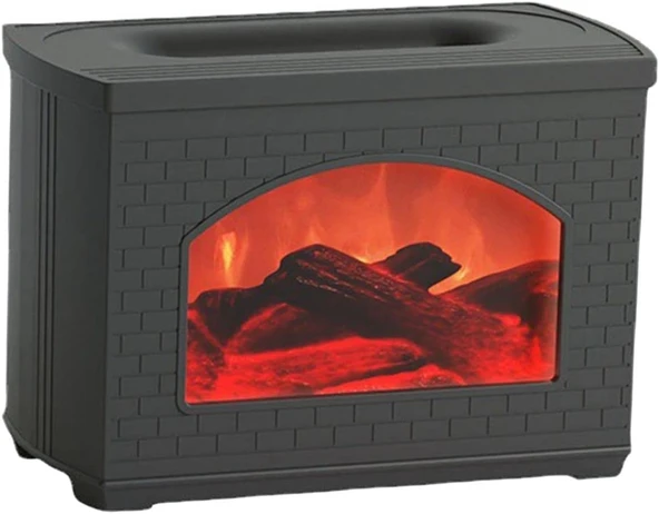 Ozmik Fityle Hava Nemlendirici Simülasyon Alev 270 Ml Dekoratif Otomatik Kapanma Taşınabilir Siyah - 5