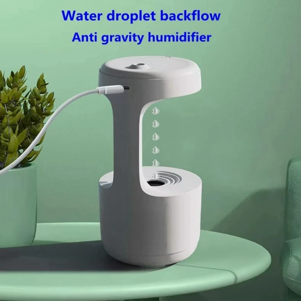 Ozmik Anti Yerçekimi Nemlendirici Su Damlası Geri Akışı Sessiz Masa Üstü Dekorasyonu Yoğun Sis - Resim 4