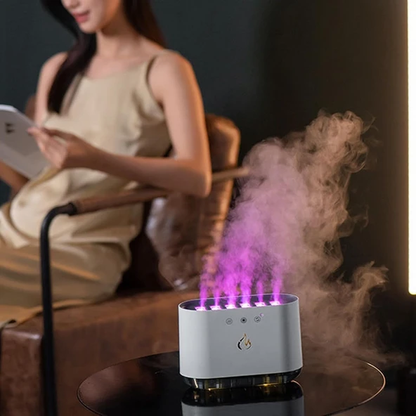 Ozmik AI Akıllı Mist Ve Işık Gösterisi Nemlendirici Müzikal Çeşme Ses Sensörü Müzik Deneyimi - 7