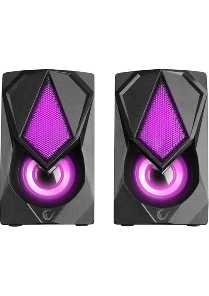 RAMPAGE RMS-G19 1+1 5W USB 5V RGB LEDLI Siyah Hoparlör