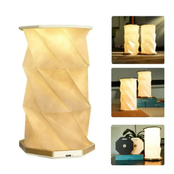 Ozmik Dönen Kitap Işığı ABS Ahşap ve Kağıt Lamba Taşınabilir USB Şarj Edilebilir - Resim 3