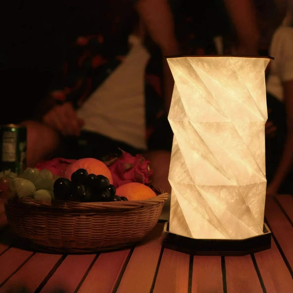 Ozmik Dönen Kitap Işığı ABS Ahşap ve Kağıt Lamba Taşınabilir USB Şarj Edilebilir - Resim 7