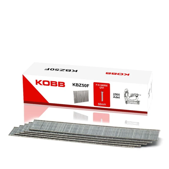 KOBB KBZ50F 50mm 2500 Adet F/E/J/8 Serisi Ağır Hizmet Tipi Kesik Başlı Çivi - 4