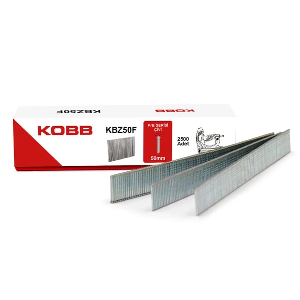 KOBB KBZ50F 50mm 2500 Adet F/E/J/8 Serisi Ağır Hizmet Tipi Kesik Başlı Çivi - 5