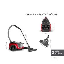 Karaca Vantuz Action Force X10 Toz Torbasız Elektrikli Süpürge Cherry Red ürün görseli