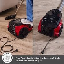 Karaca Vantuz Action Force X10 Toz Torbasız Elektrikli Süpürge Cherry Red - Resim 5