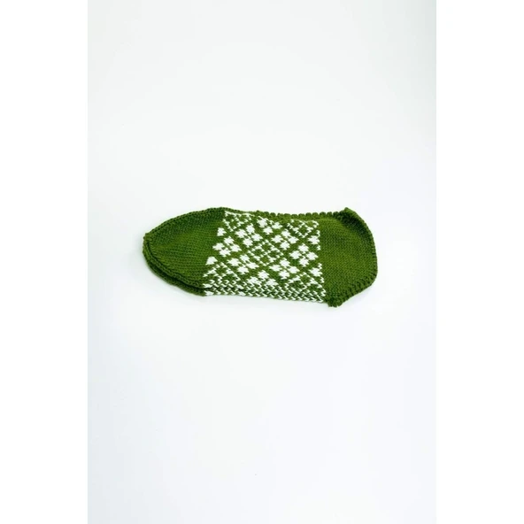 2 Çift El Örgüsü Kışlık Şık Kadın Yün Patik Set 9 - Resim 4