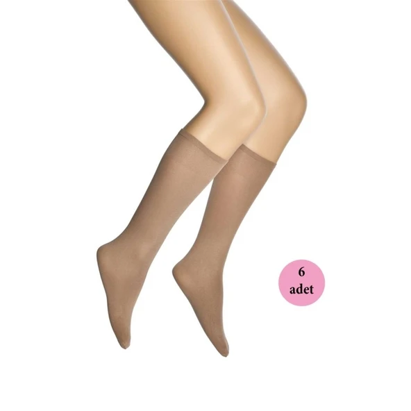 6 Adet Mikro 70 Dizaltı Kadın Çorap Bronz 38 ürün görseli