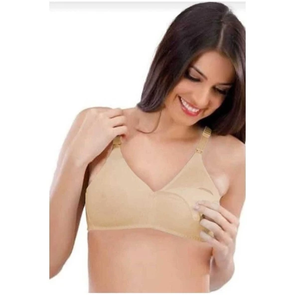 Penye Pamuklu Emzirme Sütyeni Ten ürün görseli 1