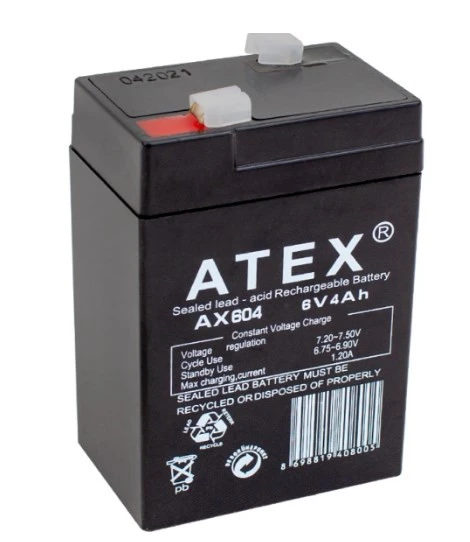 ATEX  6 VOLT - 4  AMPER IŞILDAK AKÜSÜ (70 X 48 X 101 MM) ÜRETİM 2025 - 1
