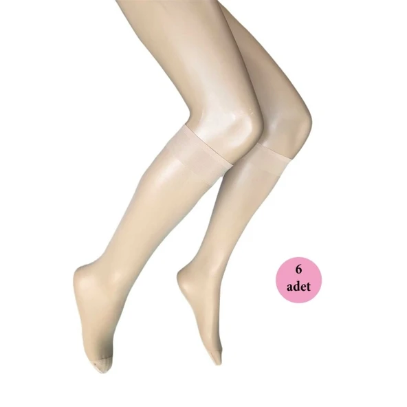 6 Adet Parlak Dizaltı Kadın Çorap 15 Denye Sahra 51 ürün görseli