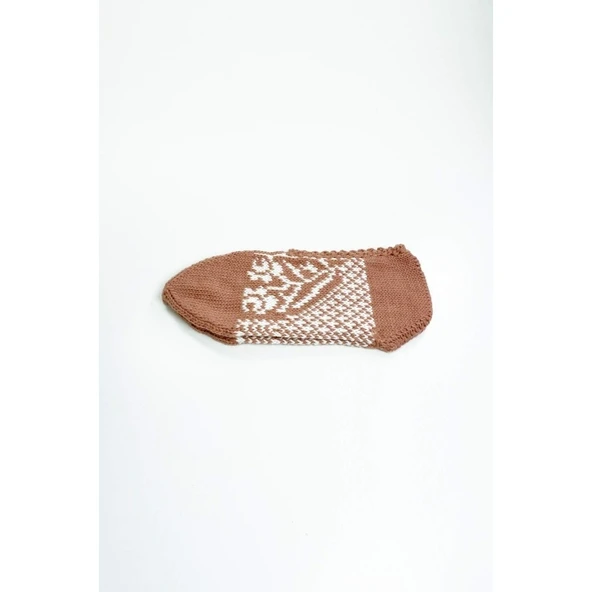 2 Çift El Örgüsü Kışlık Şık Kadın Yün Patik Set 9 - Resim 2