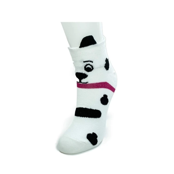 3 Çift Köpek Temalı 3 Boyutlu Kulaklı Pamuklu Yumuşak Kadın Bilek Çorap - Resim 2