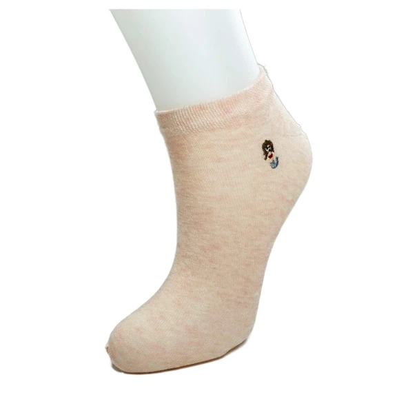 4 Çift Kadın Pamuk Minyatür Baskılı Modern Yumuşak Bilek Çorap - Resim 5