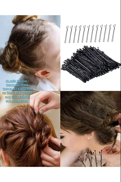 50 Adet Siyah Tel Toka 1.inci Kalite Çelik Tek Toka Black - Resim 4