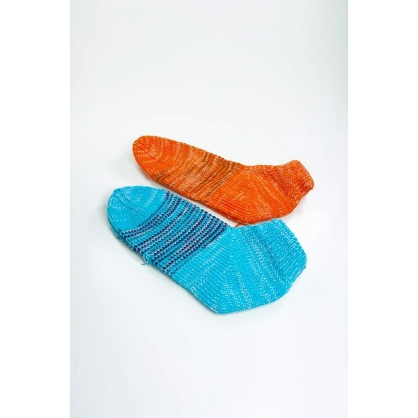 2 Çift El Örgüsü Kışlık Şık Kadın Yün Patik Set 13 ürün görseli