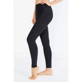 Kadın İçi Pamuklu Termal Pijama Tayt İçlik Siyah - Resim 2