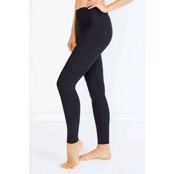 Kadın İçi Pamuklu Termal Pijama Tayt İçlik Siyah ürün görseli 1