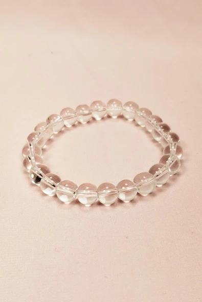 Kuvars Doğal Taş Bileklik Kutulu ürün görseli 1