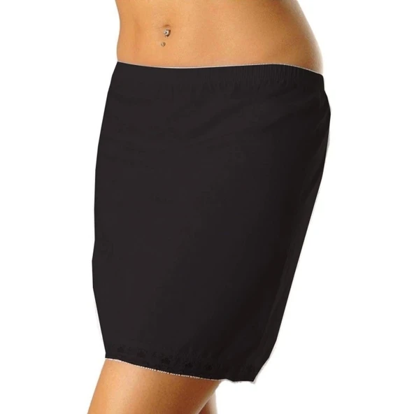 Kadın Dantel Detaylı Mini Jüpon Etek Astarı Siyah - 3001A ürün görseli