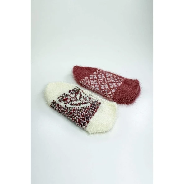 2 Çift El Örgüsü Kışlık Şık Kadın Yün Patik Set 2 ürün görseli