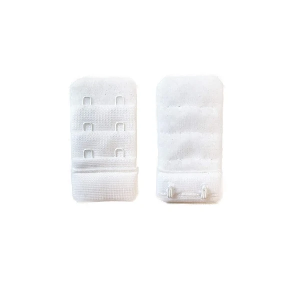 2 Adet Agraf Sütyen Uzatma Kopçası 3 Sıra / 2 Kanca Beyaz - Resim 4