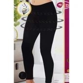 Korseli Dikişsiz İz Yapmaz Bayan Uzun Tayt 17000 Siyah - Resim 2