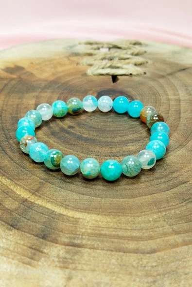 Akuamarin Doğal Taş Bileklik Kutulu - Resim 2