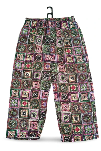 İthal Viskon Geniş Paça Şık Etnik Otantik Desenli Pantolon - Royaleks - Desen1 ürün görseli