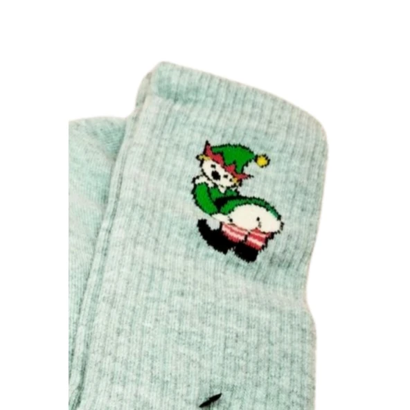 Neşeli Kolaj Çorap Popo Baskılı Esprili Kolej Çorap 2 Çift - Resim 2