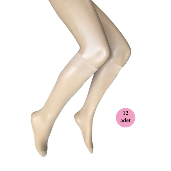 12 Adet Parlak Dizaltı Kadın Çorap 15 Denye Sahra 51 ürün görseli