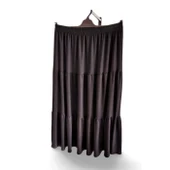 Beli Lastikli Bürümcek Kumaş Etek Anne Eteği Uzun Namaz Eteği Siyah 44-52 beden - Resim 2