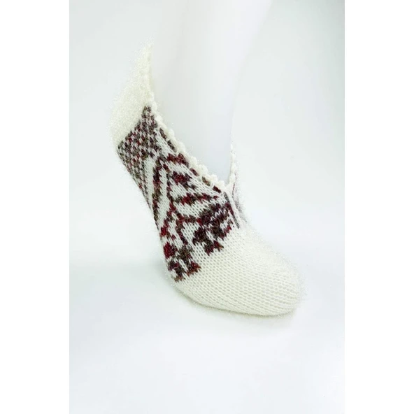 2 Çift El Örgüsü Kışlık Şık Kadın Yün Patik Set 2 - Resim 5