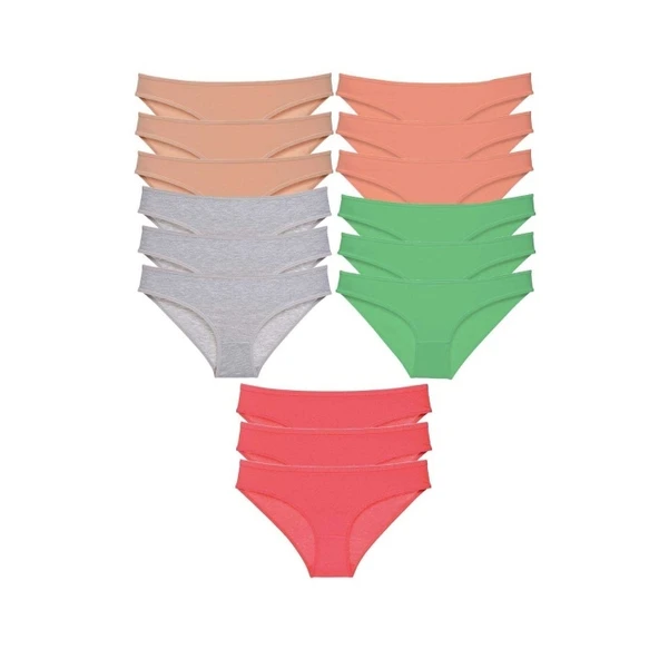 15 adet Süper Eko Set Likralı Kadın Slip Külot Soft Renkler ürün görseli