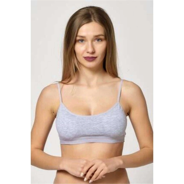 Pedli İp Askılı Gri ve Ten Rengi Büstiyer 2 adet - Resim 3