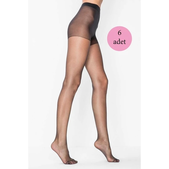 6 Adet Kadın Super İnce Mat 15 Den Külotlu Çorap Siyah ürün görseli