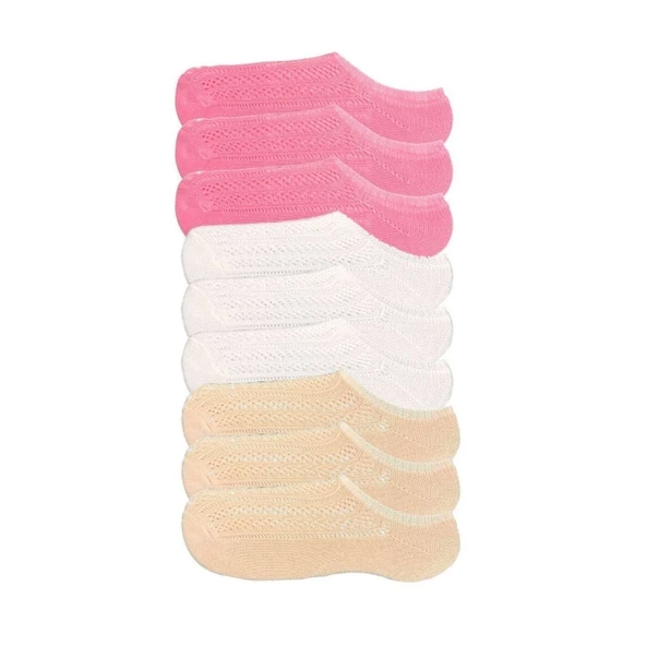 9 Adet Kadın Sneaker Dantelli File Pamuklu Yumuşak Çorap ürün görseli