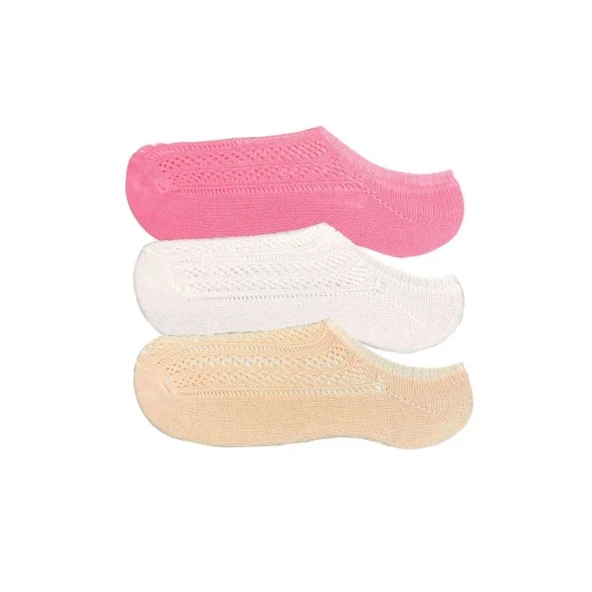 3 Adet Kadın Sneaker Dantelli File Pamuklu Yumuşak Çorap ürün görseli