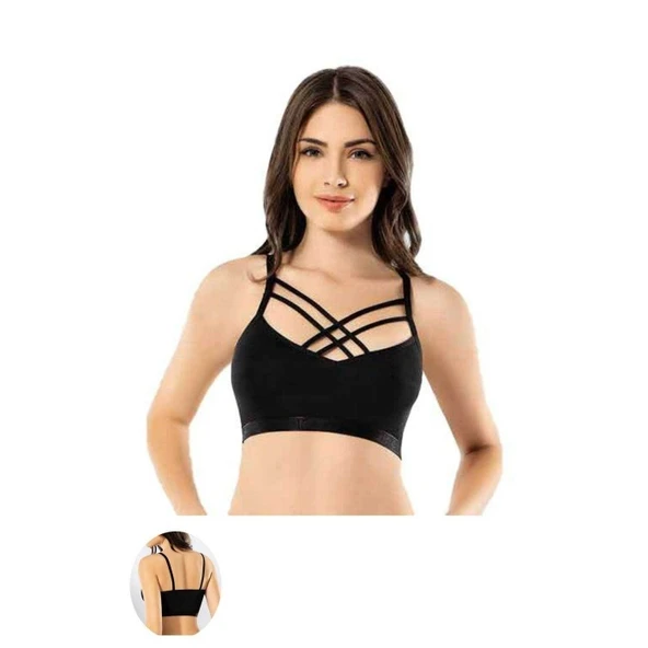 Kota 6 Adet Dantelli Çapraz İpli Tül Model Büstiyer - 2