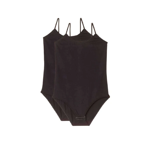 2 Adet İp Askılı Kadın Çıtçıtlı Body Siyah ürün görseli
