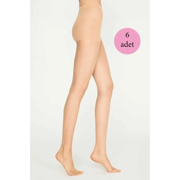 6 Adet Parlak Fit 15 Likralı Külotlu Çorap Açık Ten ürün görseli