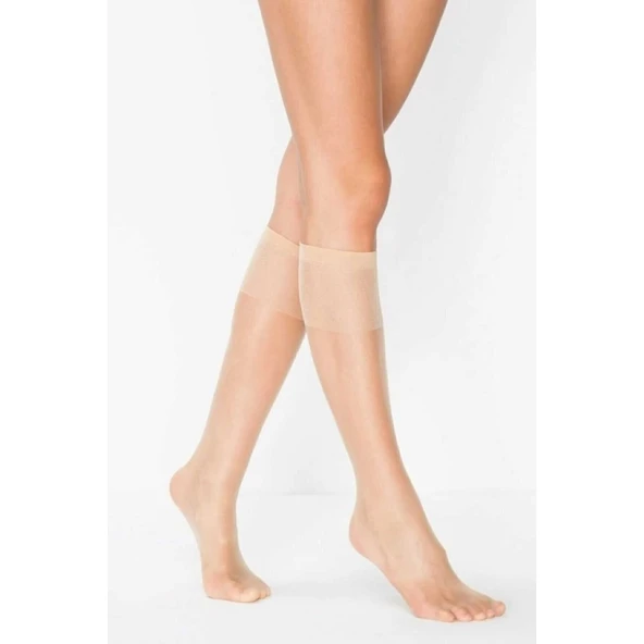 1 Adet Kadın Diz Altı Parlak Fit 15 Denye Çorap Açık Ten ürün görseli