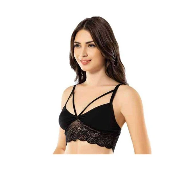 Kota 2 Adet Siyah Dantelli Büstiyer - Resim 2