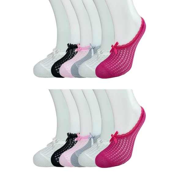 12 Adet Fiyonklu File Kadın Babet Çorap ürün görseli