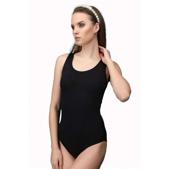 Elit Life Geniş Askılı Kadın Dikişsiz Çıtçıtlı Slip Body Siyah 878 ürün görseli